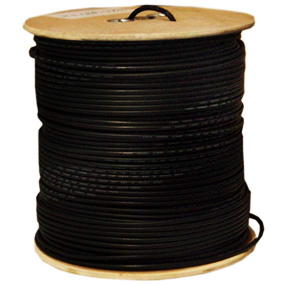 C&E 1000 feet CAT5E 24AWG 4PR Direct Burial Outdoor Gel Filled Ethernet Cable Black