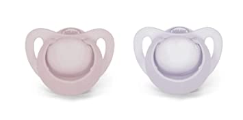 NUK | Orthodontic Pacifiers |Pink-Purple| 0-6 Months | Best Pacifier for Breastfed Babies | BPA Free | Shaped to Soothe Just Like Mom | 2-Pack (Pink-Purple 0-6 Month)