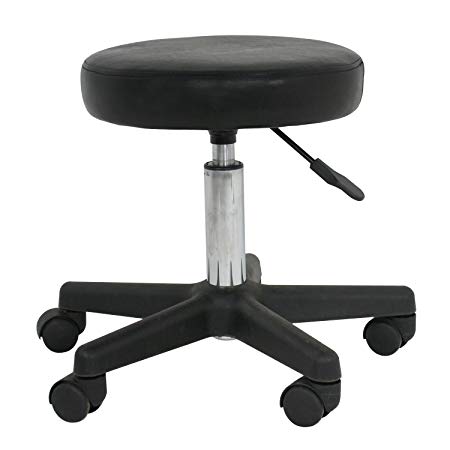 ZENY Adjustable Tattoo Salon Beauty Stool Hydraulic Rolling Chair Facial Massage Spa Stool Chair, White (Black)