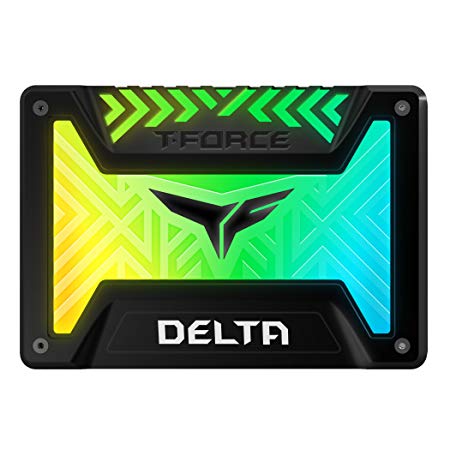 TEAMGROUP T-Force Delta RGB SSD 250GB 2.5 inch SATA III 3D NAND Internal Solid State Drive (5V RGB Header) - Black