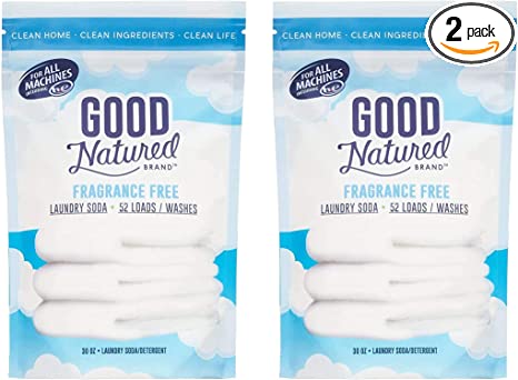 Good Natured Brand Laundry Soda, Fragrance Free (Unscented) - 30oz (52 Loads) - High Efficiency Laundry Detergent Powder Made With Simple Ingredients (2 Pack Unscented)