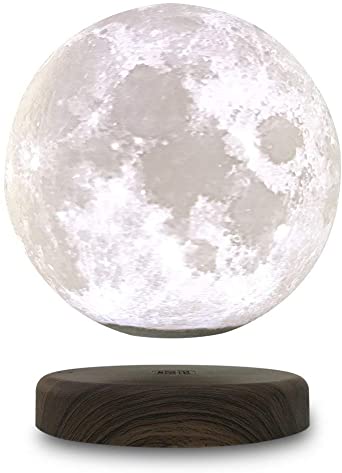 LEVILUNA 5.9''/15cm Magnetic Levitating Moon Lamp,Zeegine Seamless 3D Printing Moon Light, Rotating&Wireless Charging Floating LED Light, Business Creative Offical&Thanks Giving Day&Birthday Gifts