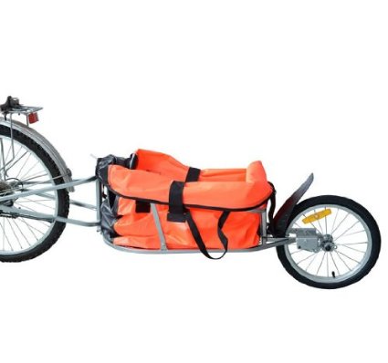 Aosom Solo Single-Wheel Bicycle Cargo Bike Trailer Orange