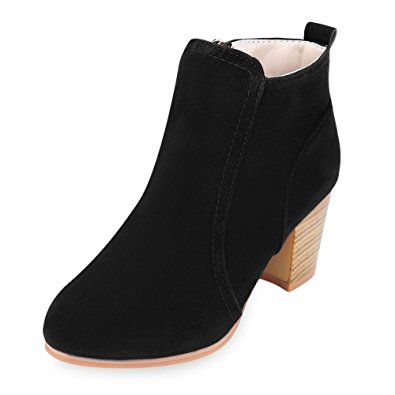 BeautyGal Lady Fashion Side Zipper Scrub Martin Boots High Heel Shoes(3 Colors)