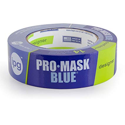 IPG ProMask Blue Designer, 14-Day Painter's Tape, 1.41" x 60 yd, Blue, (Single Roll)