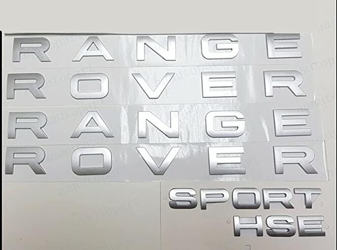 Cibo 3PCS Set Matte Silver fit for Ran Rover & Sport HSE Letters Badge Logo Front Rear Hood (Matte Silver)(for R@NGE ROVER)