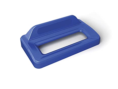 Rubbermaid Commercial Slim Jim Recycling Lid, Horizontal, Open Top - Blue, 2031803