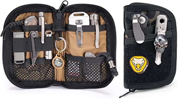 VIPERADE VE10 Tool Pouch, EDC Pocket Organizer for Men, Small EDC Organizer Pouch with 7 Pockets, EDC Pouch Organizer Utility Pouch for Multitools, Nylon Compact Organizer