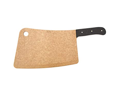 Epicurean Cleaver Shaped Cutting and Serving Board, 15" by 10", Natural/Slate