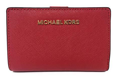 Michael Kors Jet Set Travel PVC Signature Bifold Zip Coin Wallet Clutch