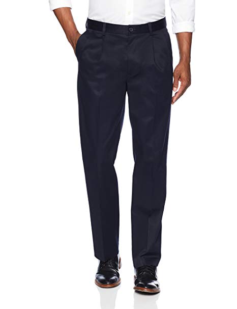 BUTTONED DOWN Men's Relaxed Fit Pleated Non-Iron Dress Chino Pant