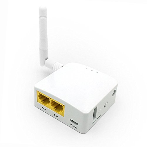 GLI Mini Travel Router GL-AR150 with 2dbi external antenna, WiFi Converter, OpenWrt Pre-installed, Repeater Bridge, 150Mbps High Performance, OpenVPN, Tor Compatible, Programmable IoT Gateway