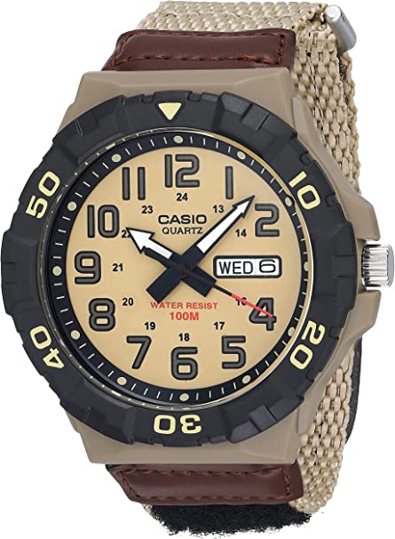 Casio Men's Heavy Duty Analog Stainless Steel Quartz Resin Strap, Black, 42 Casual Watch (Model: MWA-100H-1AVCF)