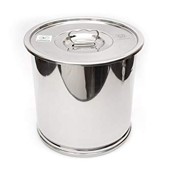 Coconut Stainless Steel Grain Storage Container with Lid, 10 Litres, Silver
