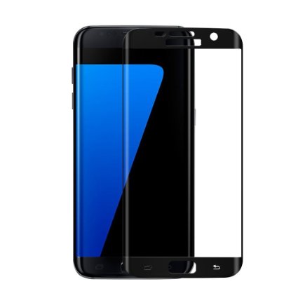 Galaxy S7 Edge Screen ProtectorRuky 033mm Full Screen 55 Coverage Premium Tempered Glass Screen Protector for Samsung Galaxy S7 Edge 55 Inch - Black