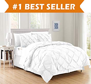 Luxury Best, Softest, Coziest 6-PIECE Bed-in-a-Bag Comforter Set on Amazon! Elegant Comfort - Silky Soft Complete Set Includes Bed Sheet Set with Double Sided Storage Pockets, Twin/Twin XL, White