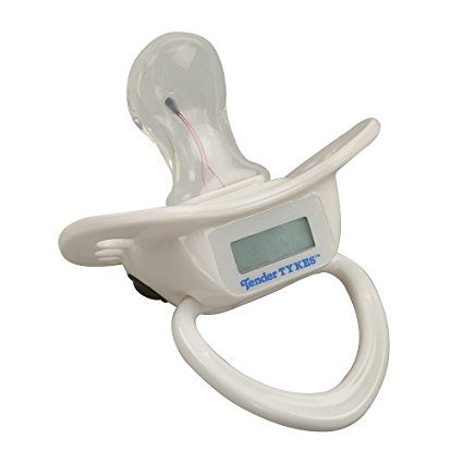 Briggs TenderTYKES Waterproof Digital Pacifier Thermometer with Musical Fever Alarm for Babies and Children, Celsius, White