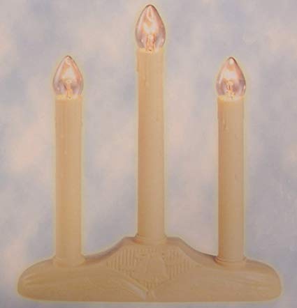 Sienna 3-Light Christmas Candolier with Candles on Holly Berry and Bell Base Candle Lamp