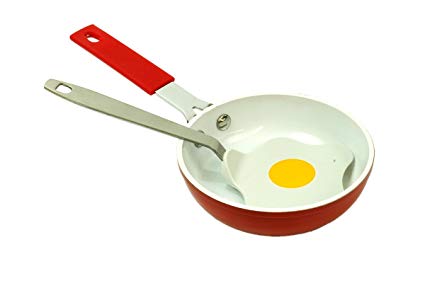 Proctor Silex 4 Inch Mini Ceramic Fry Pan With Egg Shaped Turner 09258