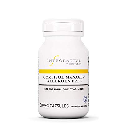 Cortisol Manager® Allergen Free - Integrative Therapeutics - Sleep, Stress, Cortisol Support Supplement* - Ashwagandha, Phosphatidylserine, L-Theanine - Support Adrenal Health* - Vegan - 30 Capsules