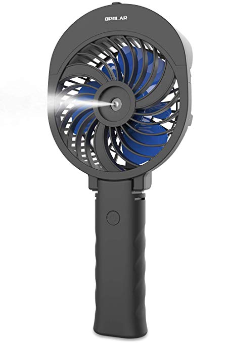 OPOLAR Handheld Misting Fan, 2600mAh Battery Operated Portable Fan with Personalized Cooling Humidifier, Water Spray Fan, Quiet USB or Rechargeable Battery Powered, 3 Settings Mini Mister Fan