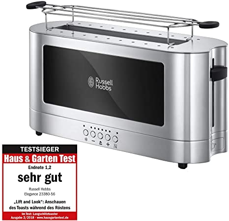 Russell Hobbs 23380 'Elegance 56 Long Slot Toaster with Toast Technology, 1420 Watt, Stainless Steel