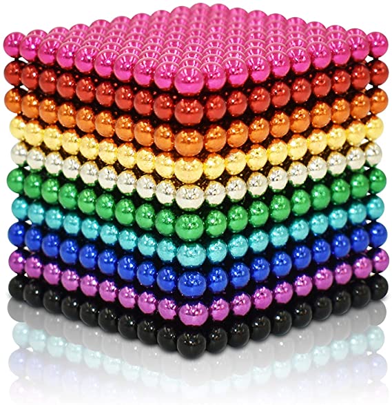 mybrand Sky Magnets 3 mm 1010 Pieces Magnet Ball Cube Fidget Gadget Toys Rare Earth Magnet Office Desk Toy Games Multicolor Beads Stress Relief Toys for Adults