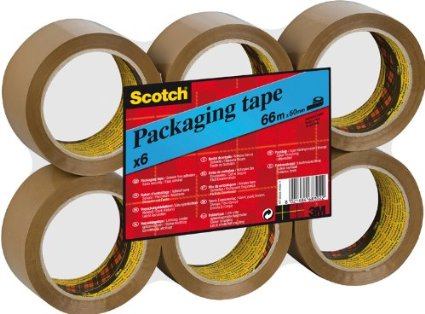 Scotch C5066F6 Packaging Tape - Brown, 6 Rolls