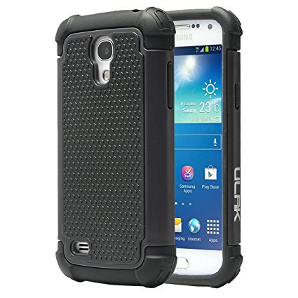 Galaxy S4 Mini Case, ULAK Hybrid Case with Dual Shock Resistant Soft silicone Case Design and Hard PC Construction for Samsung Galaxy S4 Mini (4.3" inch) 2013 Release (Black)