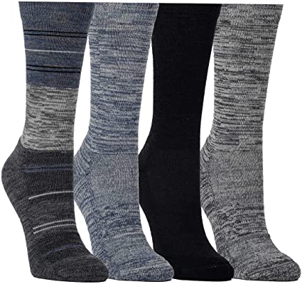 Kirkland Signature Ladies' Crew Socks Extra-Fine Merino Wool, Blue, 4 Pairs