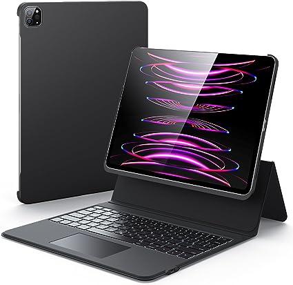 ESR Ascend Keyboard Case, iPad Case with Keyboard Compatible with iPad Pro 12.9 (2022/2021/2020/2018), Magnetic Detachable Case, Fully Adjustable Portrait/Landscape Stand, Black