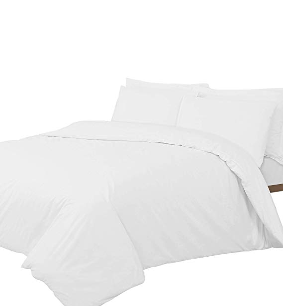 Linen Zone 400 Thread Egyptian Cotton 30CM/12 Inch Deep Fitted Bed Sheet, Super King - White