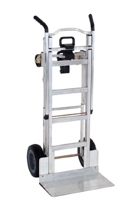 Cosco Products 12312ABL1E 3-in-1 Aluminum Hand TruckAssisted Hand TruckCart with Flat Free Wheels AluminumBlack