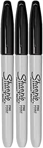 Sharpie Permanent Markers, Fine Point, Black, 3 Count