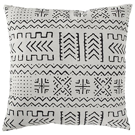 Rivet Mudcloth-Inspired Pillow, 17" x 17", Pale Gray