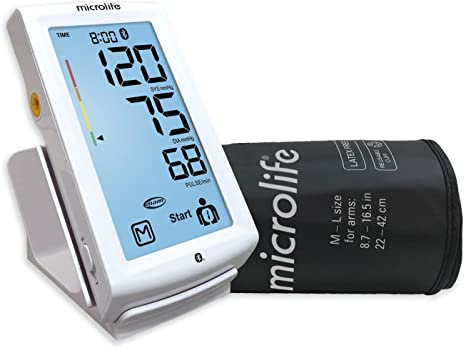 Microlife BPM8 Bluetooth Blood Pressure Monitor, Upper Arm Cuff, Digital, Bluetooth Connectivity, Free Health App, Illuminated Touch Screen, Stores 240 Readings for 2 Users (120 Readings Each)