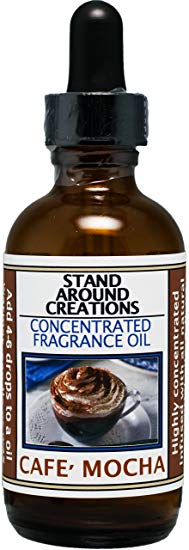 Premium Concentrated Fragrance Oil - Scent: Cafe Mocha- Fresh brewed coffee, chocolate syrup, creamy vanilla w/ marshmallows. Infused w/essential oils. Available in multiple sizes. (2 fl. oz.)
