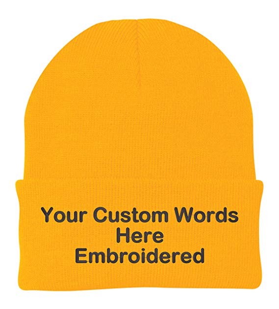 Unameitcustom Customize Your Beanie Personalized with Your Own Text Embroidered