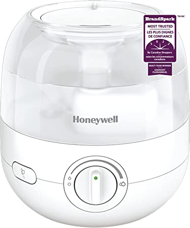 Honeywell HUL525WC Mini Mist™ Ultrasonic Cool Mist Humidifier, White, with Essential Oil Tray, Variable Output Control, Auto Shut-off, Ultra Quiet Operation, Directional Mist Outlet, Cool Visible Mist