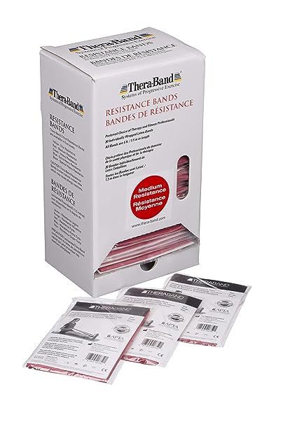 Theraband Exercise Band / Red ( Light To Medium Resistance) - Individually Packed
