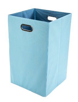 Modern Littles Sky Folding Laundry Basket, Solid Baby Blue (Discontinued by Manufacturer)