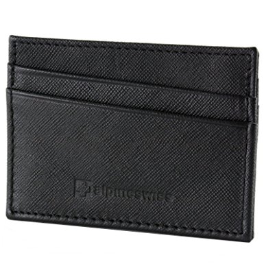 Alpine Swiss Front Pocket Wallet Minimalist Super Thin 5 Card Wallet Genuine Leather