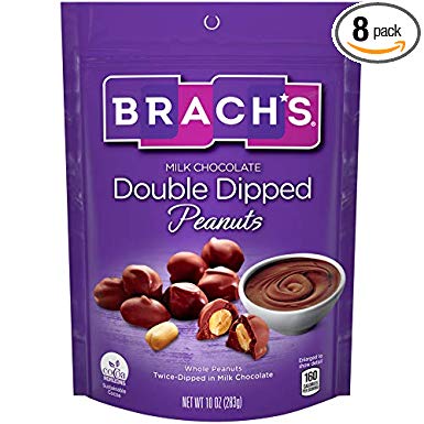 Brach's Milk Chocolate Double Dipped Peanuts, 6 Ounce, Pack of 8