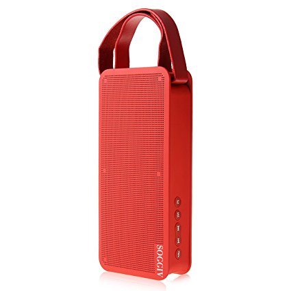 Soggiv Bright Red Wireless Bluetooth 4.0 Portable Speaker with Microphone for Outdoor