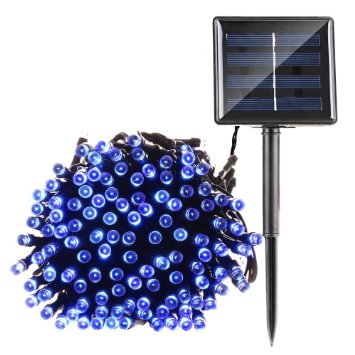 Solar Christmas Lights, Qedertek 72ft 200 LED String Lights, Two Modes Ambiance Lighting for Outdoor, Patio, Lawn, Landscape, Fairy Garden, Home, Wedding, Waterproof (Blue)