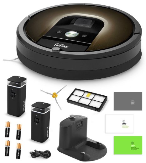 iRobot Roomba 980 Vacuum Cleaning Robot  2 Dual Mode Virtual Wall Barriers With Batteries  Extra Side Brush  Extra HEPA Filter  More