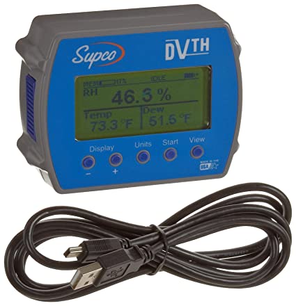 Supco DVTH Data View Temperature and Humidity Data Logger with Display, 4-Inch Length X 3-3/64-Inch Width X 1-1/2-Inch Height