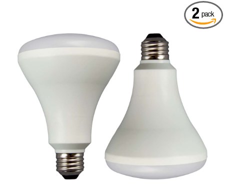 TCP 65 Watt Equivalent 2-pack, Energy Star BR30 LED Reflector Light Bulbs, Dimmable Daylight White, RLBR3010W50KD2