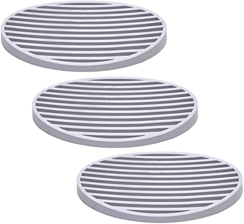 Cosmos 3 Pack Gray Color Oval Shape Silicone Shower Soap Dish Soap Holder Soap Tray