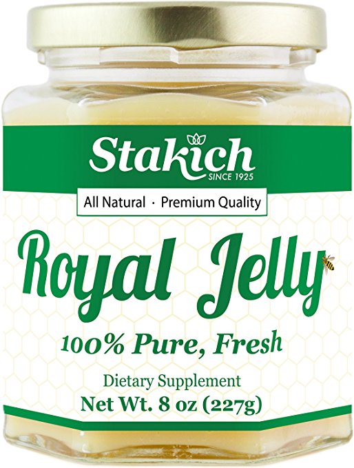 Stakich FRESH ROYAL JELLY - 100% Pure, All Natural, Highest Quality - No Additives/Flavors/Preservatives Added - 8 oz (227g)